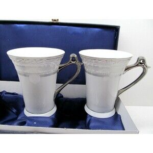 Sorelle Fine Porcelain Coffee Mugs Gift Box Set Of 2